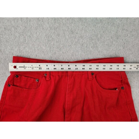 Beyond The Limit Red Denim Jeans Pants Mens 32x29 Bright Colored‎ Straight Leg - Picture 6 of 12